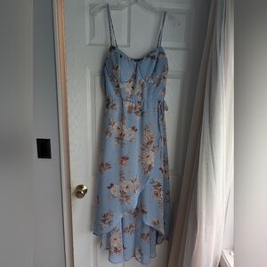Lily Rose Blue Spaghetti Strap High Low Sundress